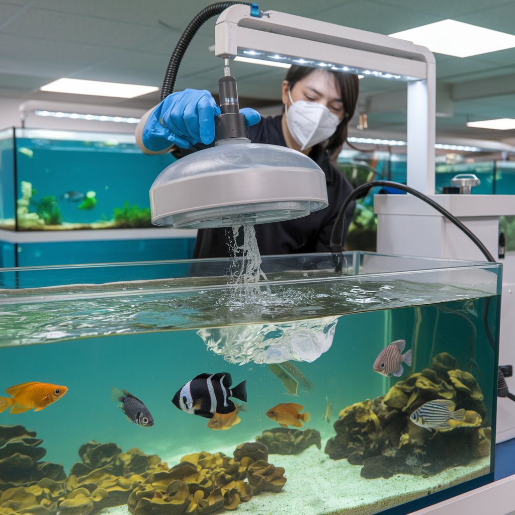 Water change through a skimmer: how to remove antibiotics from water